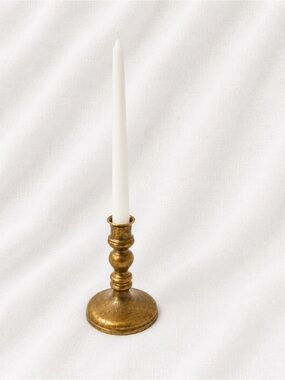 Antique-Style Gold Taper Candle Holder - Home Accents